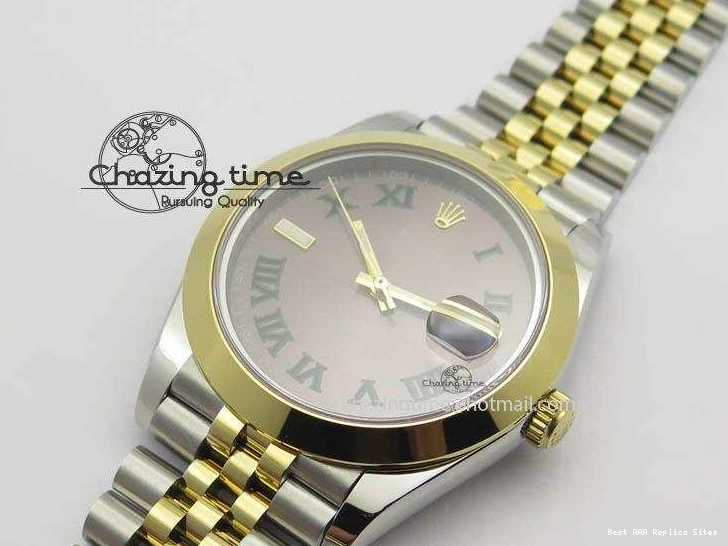 AAA Replica Watches SS A DateJust Version Edition II BP 3606 Bracelet Colorful 41mm Dial YG Jubilee Best Maker On Gray New Roman 0105